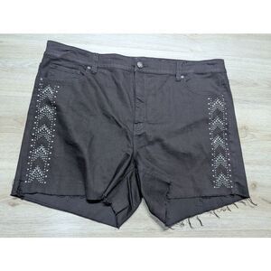 Melissa McCarthy Seven7 Seven 7 Jean Shorts Plus Size 28W Cutoffs Black Stretch